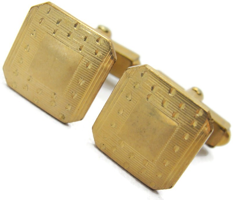 Boutons De Manchette Vintage Swank Plaqués Or 12K - Occasion