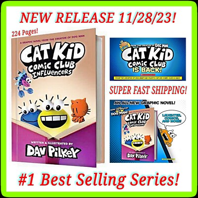  CAT KID COMIC CLUB #5 INFLUENCERS HARDCOVER Graphic Novel By Dav Pilkey   NEW
