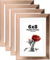 Bilderrahmen 15X20Cm Holzrahmen Acrylglas Mdf-Rahmen 4Er-Set RoséGold