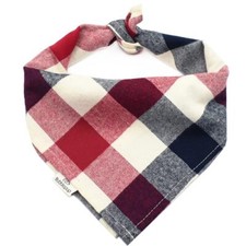 Dog Bandanas, Fall Dog Bandana for Boys Girls, Plaid Reversible Large Wine Red
