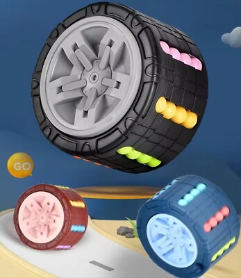 3D Cylinder Cube Toy Rotate Slide Puzzle Game Magic Wheel Puzzle Kids Gift