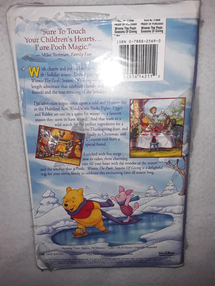 New Sealed Winnie the Pooh - Seasons of Giving VHS Movie - Image 4 of 4