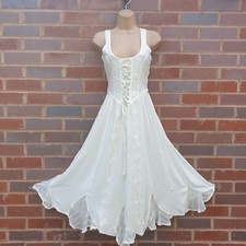 Midi Bohemian Dress Bridesmaid Party Corset Pagan Lace up 10 12 14 16 18 20 22