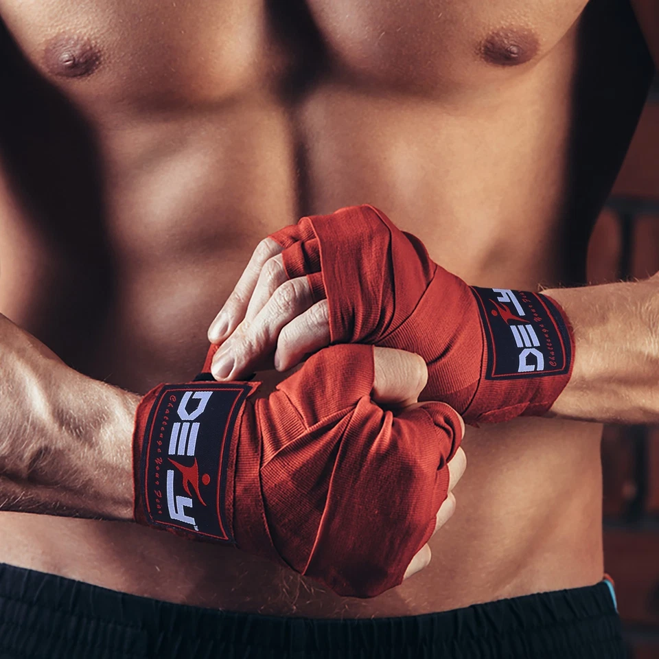 Envolturas de manos de boxeo DEFY™ 180" Muay Thai MMA vendajes elásticos protector nuevo par  Foto 4 de 4