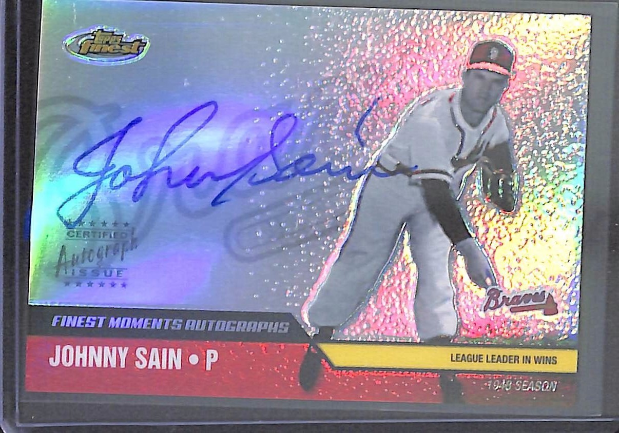 2002 Topps Finest Moments Autograph #FMA-JS Johnny Sain