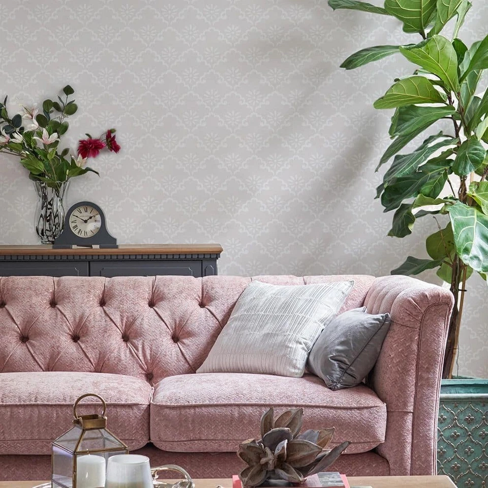 Laura Ashley 118476 Coralie Sugared Gray Spongeable Non-Woven Wallpaper 56 Sq Ft - Image 4 of 4