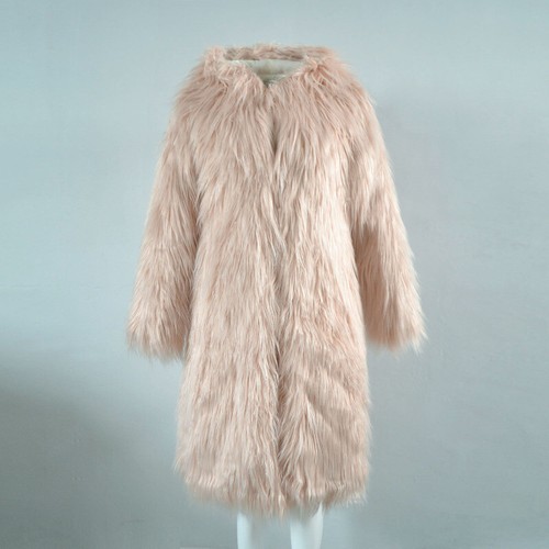 Womens Winter Warm Faux Fur Long Hooded Long Sleeves Coat Outwear Overcoat Parka - Foto 16 di 28