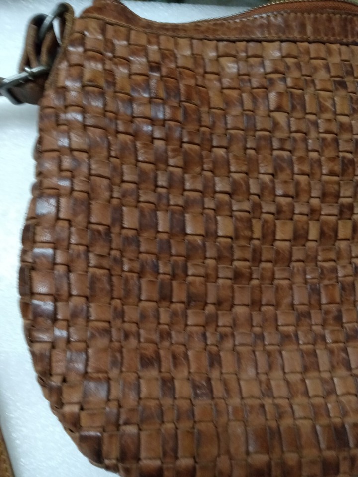 Vilenca Holland Crossbody Bag Brown Woven Leather Shoulder Purse eBay