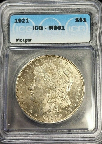 1921 Morgan Silver Dollars LOT X2 - ICG MS61 - Free Shipping!!