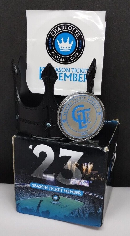 2023 Charlotte Football Club Season Passholder Set...Crown/ Token/ Sticker...New