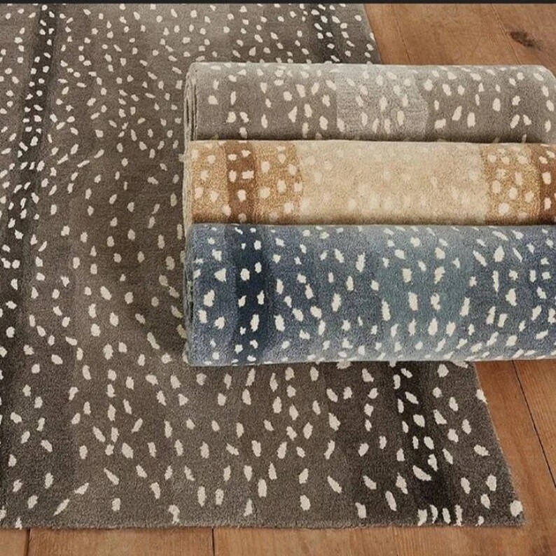 Antelope BD Brown Handmade Tufted 100% Wool Area Rug &Carpet Bedroom Living Room