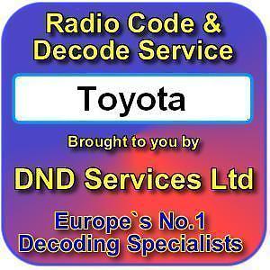 Toyota Radio Code Decode Unlock Codelocked Service 13702 13704 RDS