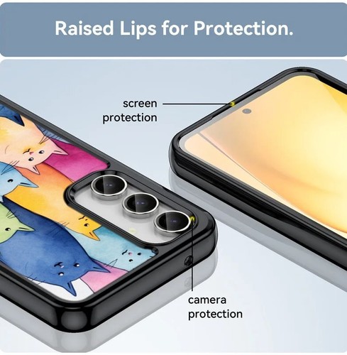 For Samsung A15 A16 S23 S24 S25 Ultra FE bunch cat ink lines Anti scratch Cover - 第 15/25 張圖片