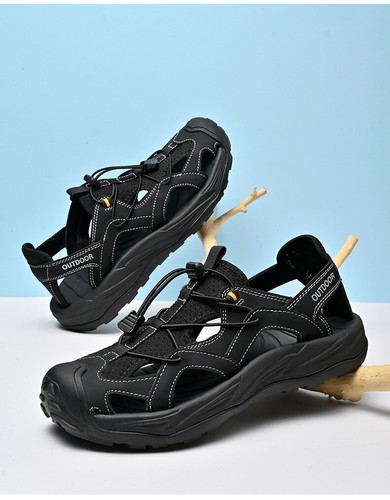 Summer Mens Baotou Sandals Breathable Casual Large Beach Shoes Hollow Mesh Shoes - Picture 16 of 26