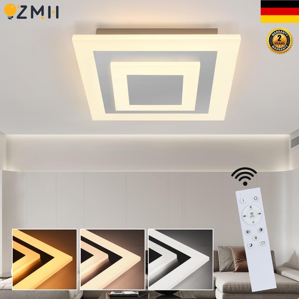 Led Deckenleuchte Dimmbar Deckenlampe Wohnzimmer Flur Modern W/Fernbedienung 23W-image