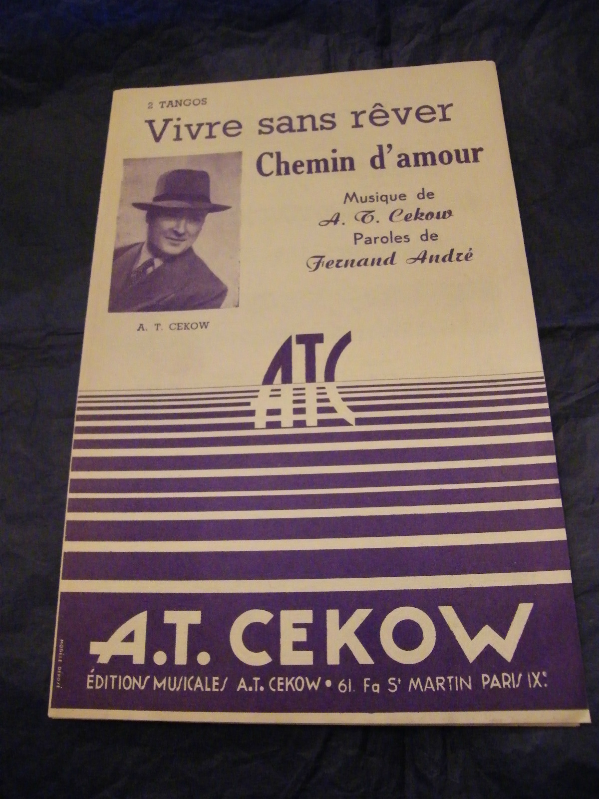 Sheet Music Vivre Sans Rêver Cekow Chemin D'amour