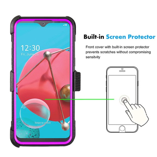 For LG Stylo 6/LG k51/lG K31/LG V60 ThinQ Hybrid Belt Clip Holster Stand Cover - Picture 26 of 30