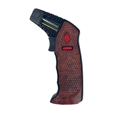 Big Side Torch Table Jet Lighter Butane Butane Refillable w/ Gift Box Wood Look