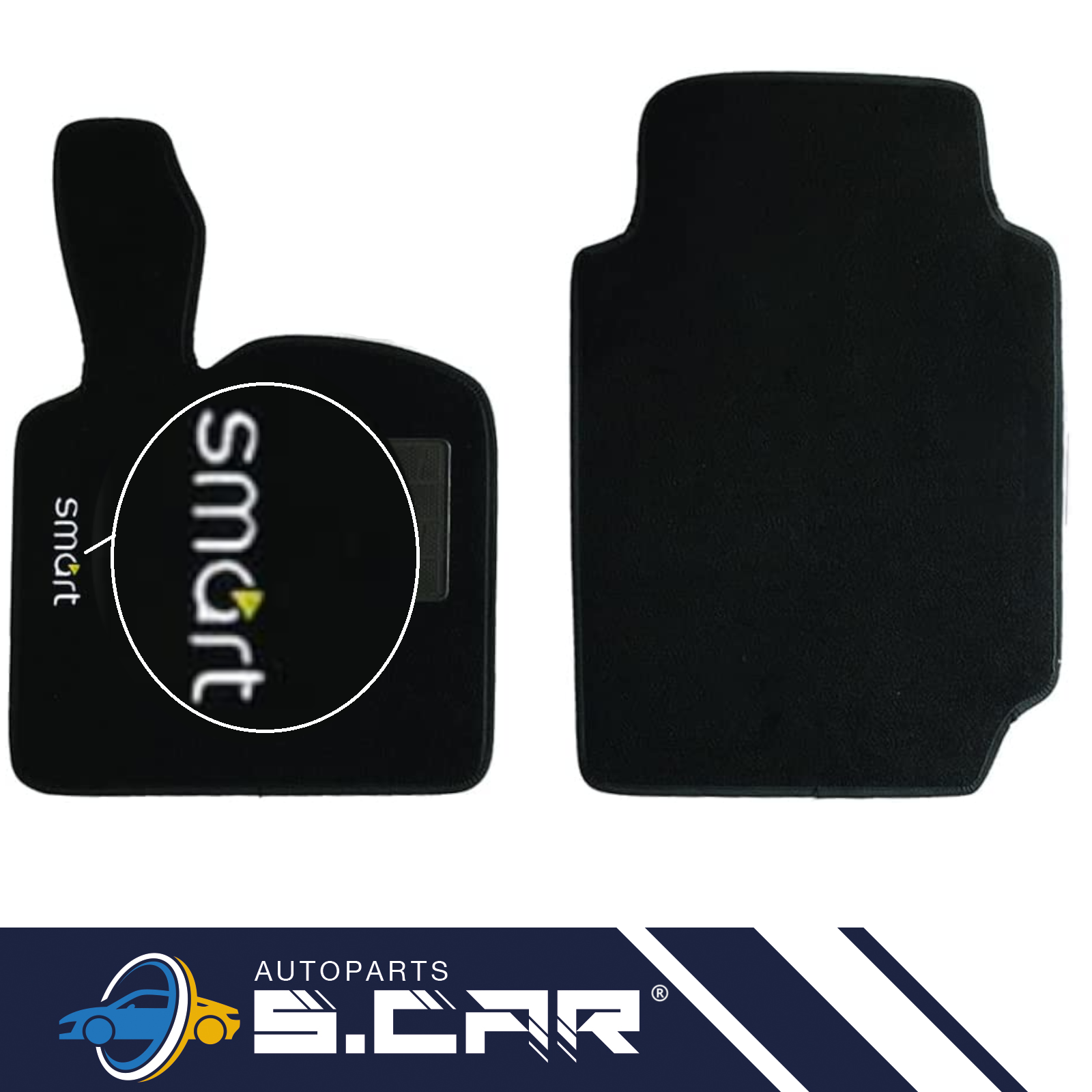 Tappetini Auto In Moquette Per Smart Fortwo 450 (2004-2007) - Set 4 Pezzi, Nero, Made In Italy - Foto 12