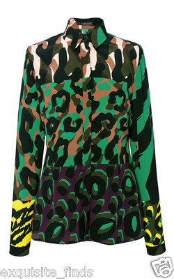 versace silk button up