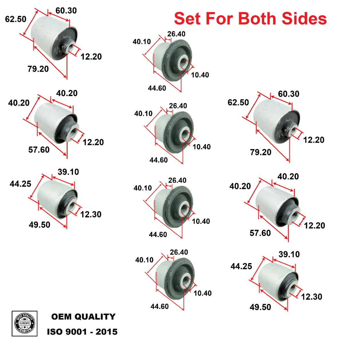 Front Upper Lower Control Arm Bushing For LINCOLN MKZ 2007