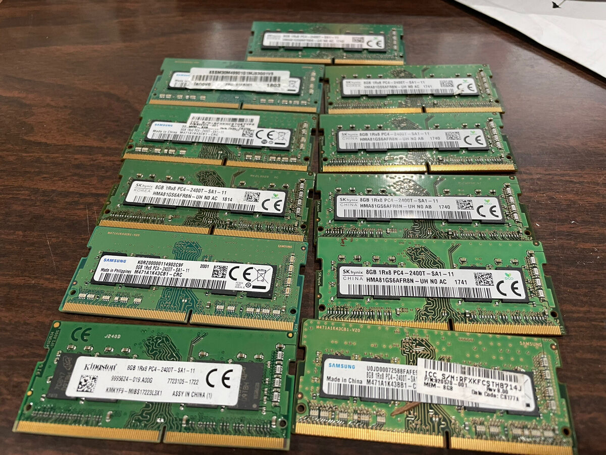 Lot Of 11 X 8GB 1RX8 PC4-2400T Sodimm Laptop Memory | eBay Lot Of 11 X 8GB 1RX8 PC4-2400T Sodimm Laptop Memory | eBay