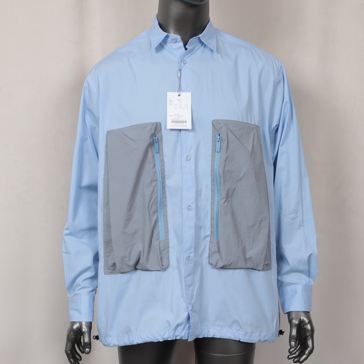 WHITE MOUNTAINEERING SHIRT WITH LARGE POCKETS IN BLUE SIZE 4/XL | eBay