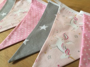 pink and grey bunting for nursery