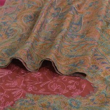 Sanskriti New Indian Scarf Hand Embroidered Pure Wool Shawl Kashmiri Stole
