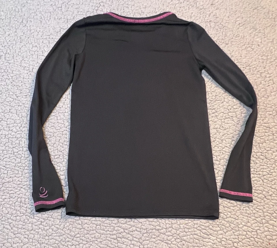 Top de pijama Cuddle Duds niñas pequeñas talla pequeña negro y rosa  Foto 3 de 4