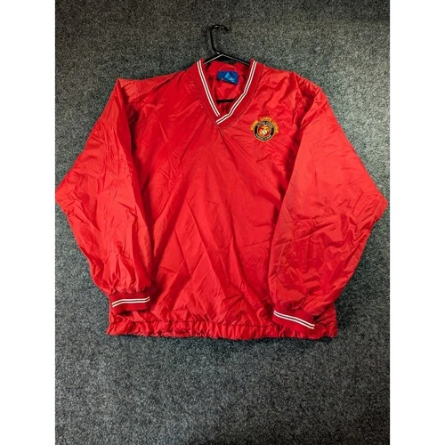VTG Acadia Marine Corps League Men's Red Nylon Pullover Windbreaker Jacket L video thumbnail