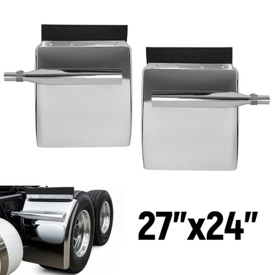 #ad Quarter Fender 24quot; x 27quot; Stainless Steel Semi Truck For Freightliner Volvo VNL $117.23