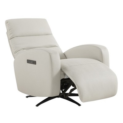 CHITA Genuine Leather Power Swivel Recliner Chair Modern Recliner,Power Headrest