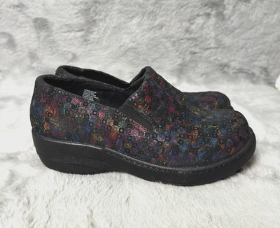 Abeo Bessie Cubes 24/7 Shoes Womans Rainbow 9.5 Leather Clogs Slip Resistant
