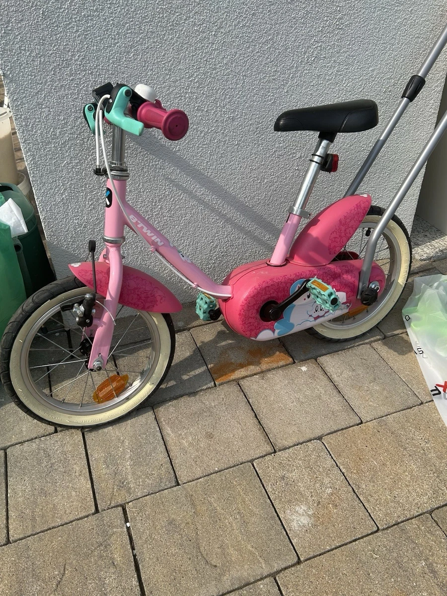 Vélo Enfant B'twin 12 Pouces Fille - Blanc Et Rose - Modèle Unicorn - Occasion