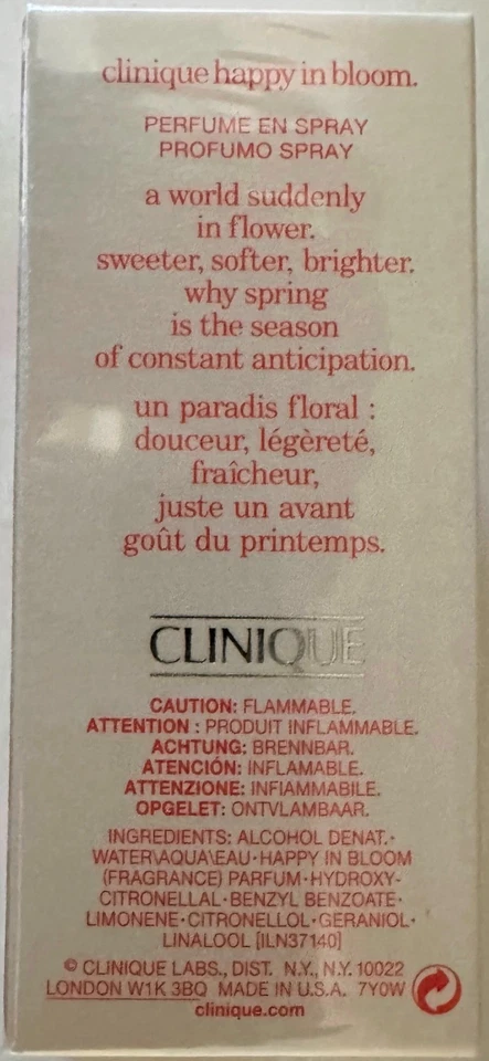 Clinique Happy in Bloom EDP Spray 1.0 fl.oz Perfume Mujer Sellado Nuevo Foto 2 de 3