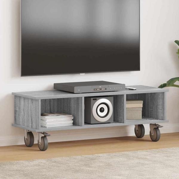 Tv-St?Nder 100 X 35 X 35 Cm Sonoma-Grau Holzwerkstoff-image