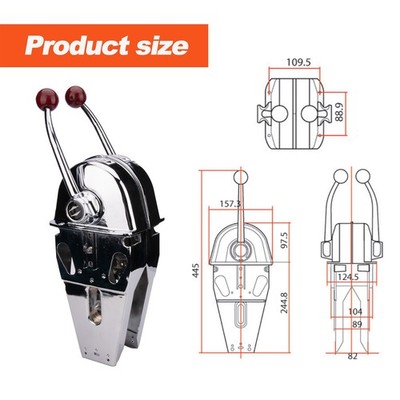 YIYIBYUS Boat Twin Lever Control, Throttle Control Boat Dual Control Universal Top Mount Marine Jet Lever Dual Handle Throttle Controller Assembly Outboard
