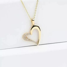 14K Yellow Gold Plated 0.50Ct Lab Created Diamond Women's Stunning Heart Pendant