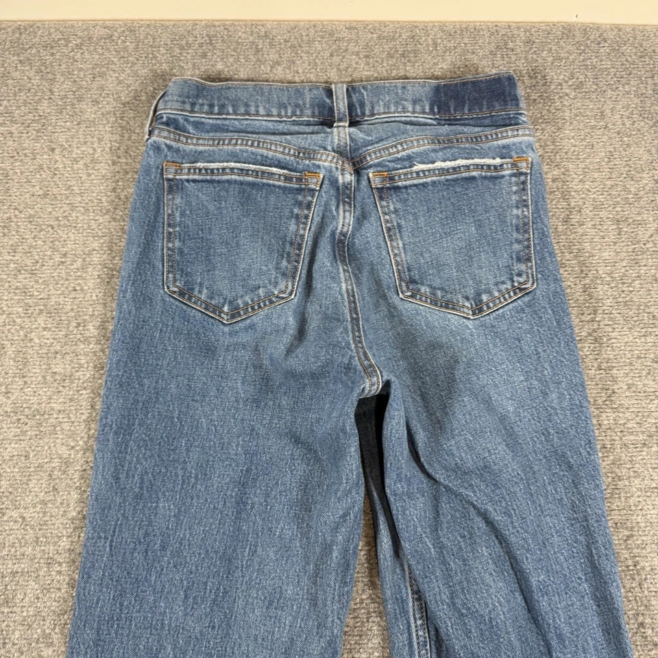 Pantalones de mezclilla Abercrombie & Fitch para mujer 27/4R años 90 recto tiro medio curva dobladillo crudo amor Foto 4 de 4