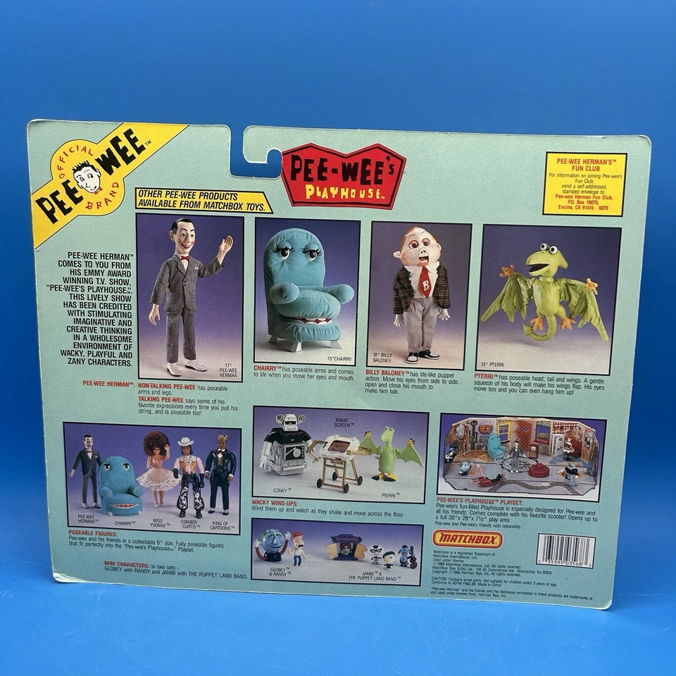 Figura Pee-wee Herman con scooter y casco - 1988 Matchbox sin usar, en caja Foto 2 de 2