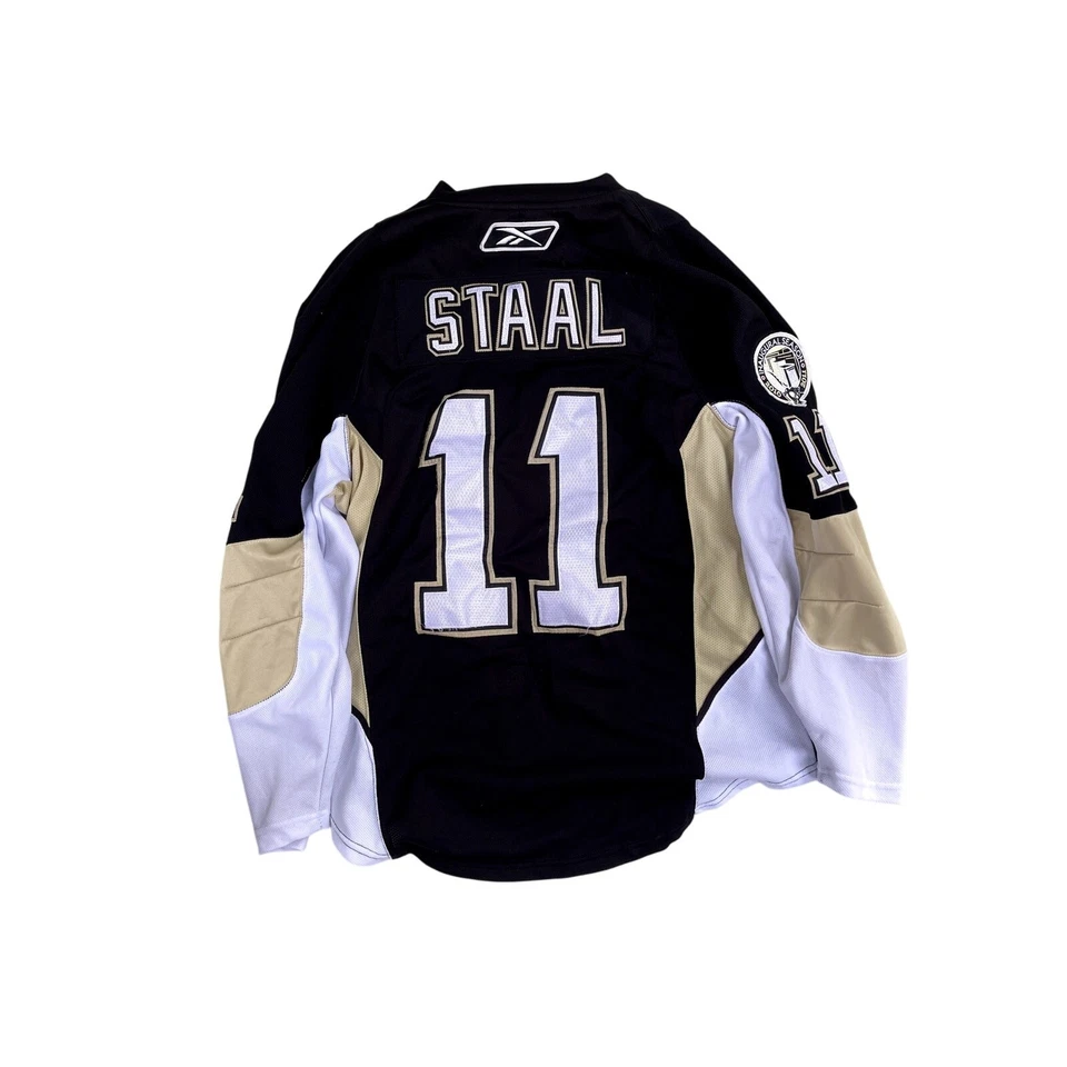 Camiseta deportiva para hombre Pittsburgh Penguins #11 Jordan Staal Reebok CCM NHL talla 50 parche PPG Foto 2 de 4