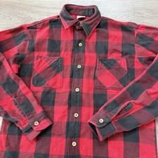Vintage Big Mac JC Penney Mens M Plaid Button Flannel Made In USA DISTRESSED 