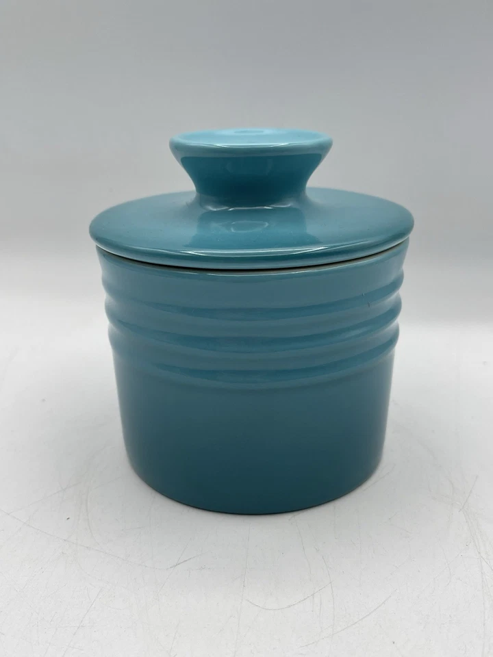 Vaso campana mantequilla gres Le Creuset (descontinuado) azul caribeño/verde azulado sin caja Foto 3 de 4