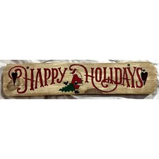 Handmade Wood Christmas Sign Vintage Santa Claus Holiday Plaque Rustic Farmhouse