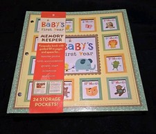 New Baby's First Year Memory Keeper Scrapbook Keepsake Book Storage Pocket Pics