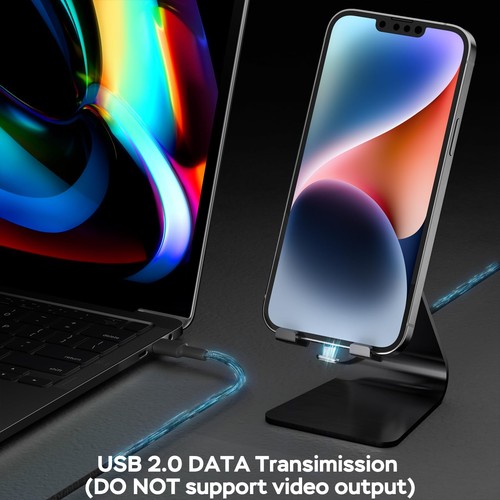 USB C to USB C Cable 60W, 6ft Type C Charging Cord, Flat 90-Degree C-Port,Typ... - Picture 7 of 8