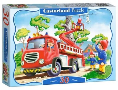 Puzzle 30 elementów. Strażacy w akcji - Castorland