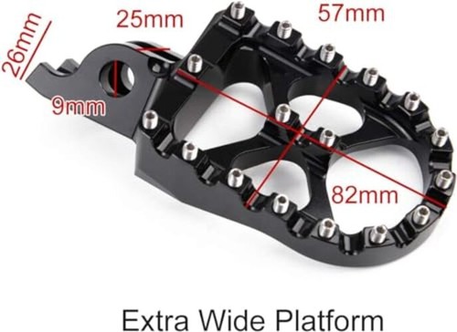 Wide CNC Motorcycle Foot Pegs Footrest Compatible with Yamaha PW50 1981-2019, - Picture 6 of 8