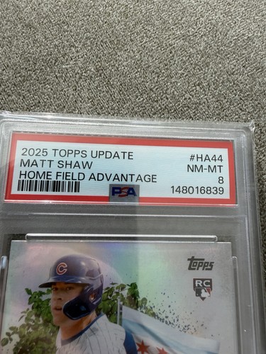 2025 Topps Update Matt Shaw Home Field Advantage PSA 8 - Picture 3 of 3
